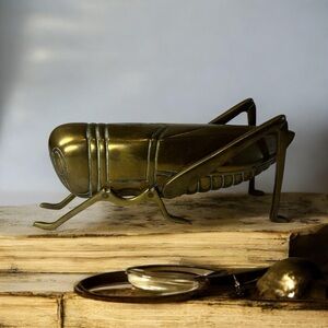 Vintage Brass MCM Grasshopper Figurine